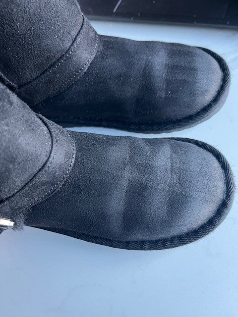 The Childrens Place Girls Buckle Faux Fur Chalet Boots Black Youth Girls Size 13
