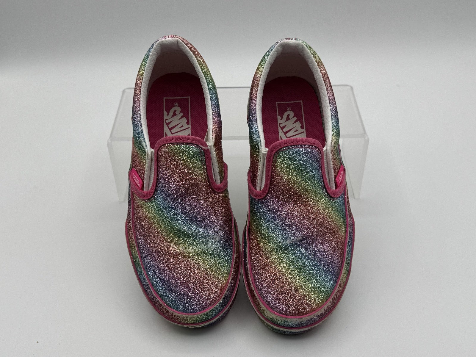 Vans Glitter Rainglow Rainbow Girls Kids Size 12.5 Toddler Classic Slip On Shoes