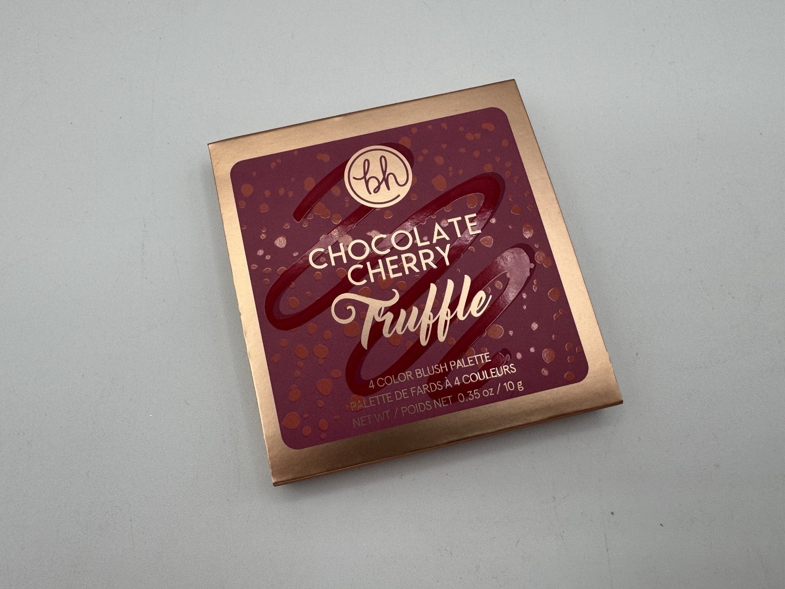 BH Cosmetics Chocolate Cherry Truffle 4 Color Blush Palette, w/ Brush, NEW