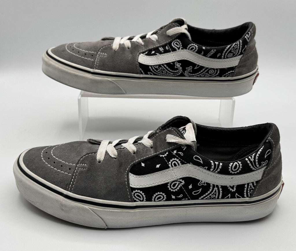 Vans SK8 Low Paisley Gray Unisex Sneakers Shoes Men Size: 9.5 Women Size:11, Pre