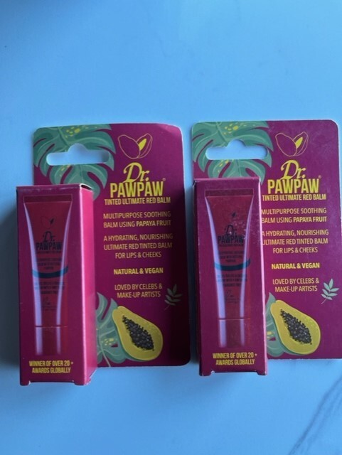 2 Pk-Dr Paw Paw Tinted Ultimate Red Balm Vegan Soothing Hydrating Natural