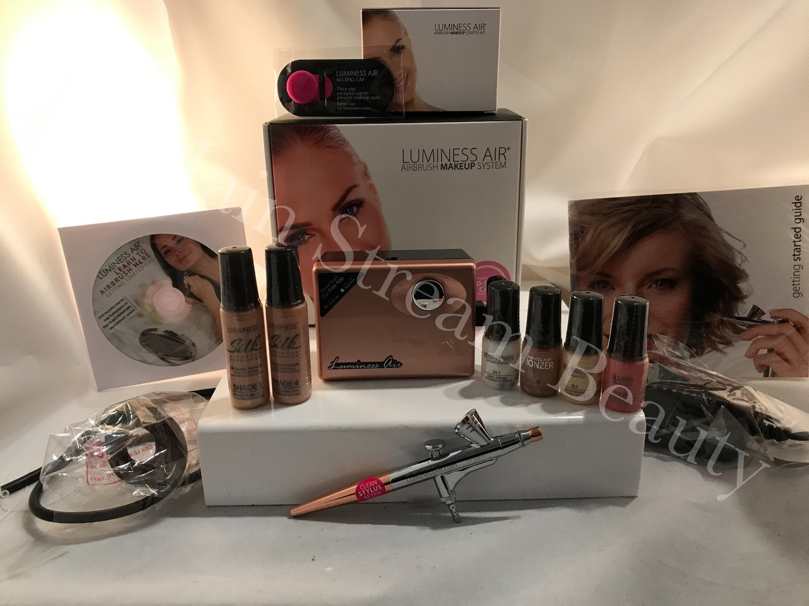 Luminess Air Airbrush Legend Rose Gold System&Pink Tip Stylus 4pc Med. kit 