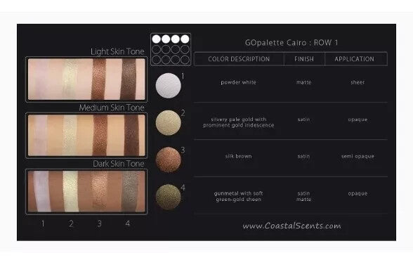 COASTAL SCENTS Go Palette CAIRO 12 Eye shadows MATTE & SHIMMERY w/Blender Brush