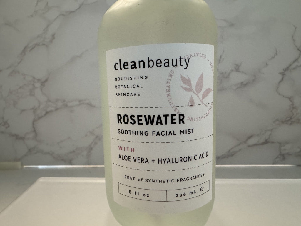 Clean Beauty Rosewater Aloe & Hyaluronic Acid Deep Soothing Facial Mist 8oz