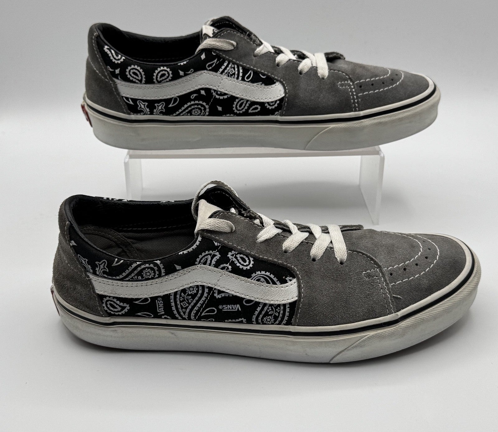 Vans SK8 Low Paisley Gray Unisex Sneakers Shoes Men Size: 9.5 Women Size:11, Pre