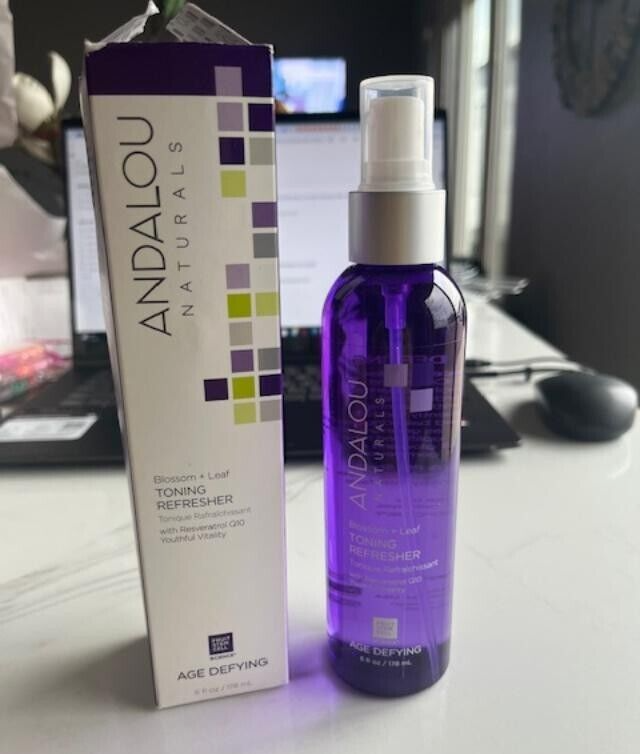 Andalou 99% Natural Age Defying Facial Toning Refresher Spray Blossom &Leaf 6oz