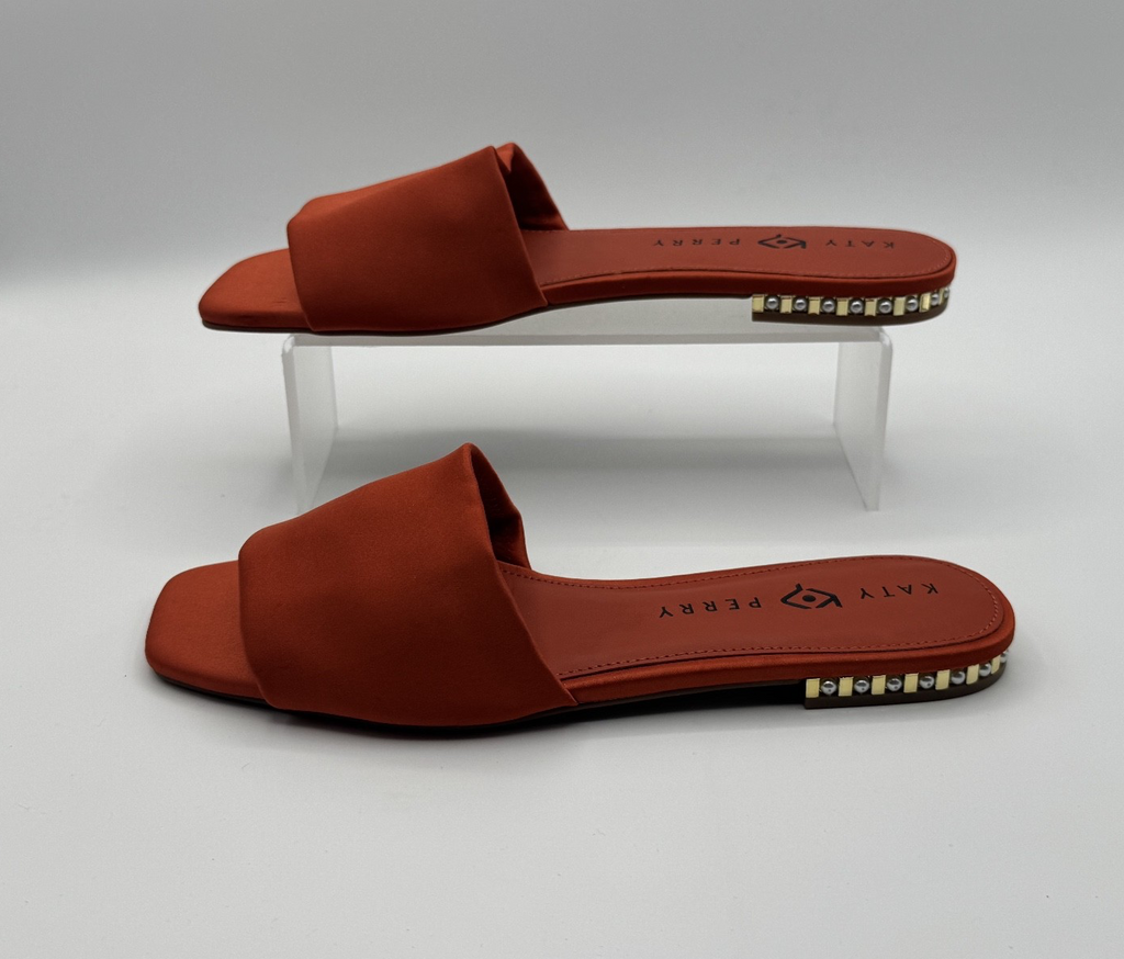 Katy Perry Women's The Pearl Slide Sandal Burnt Orange Size 9.5