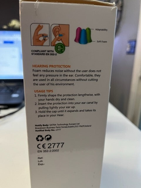 Dison Ear Plugs Orange 60 pairs w/5 cases, Soft  Anti Noise Hearing Protection