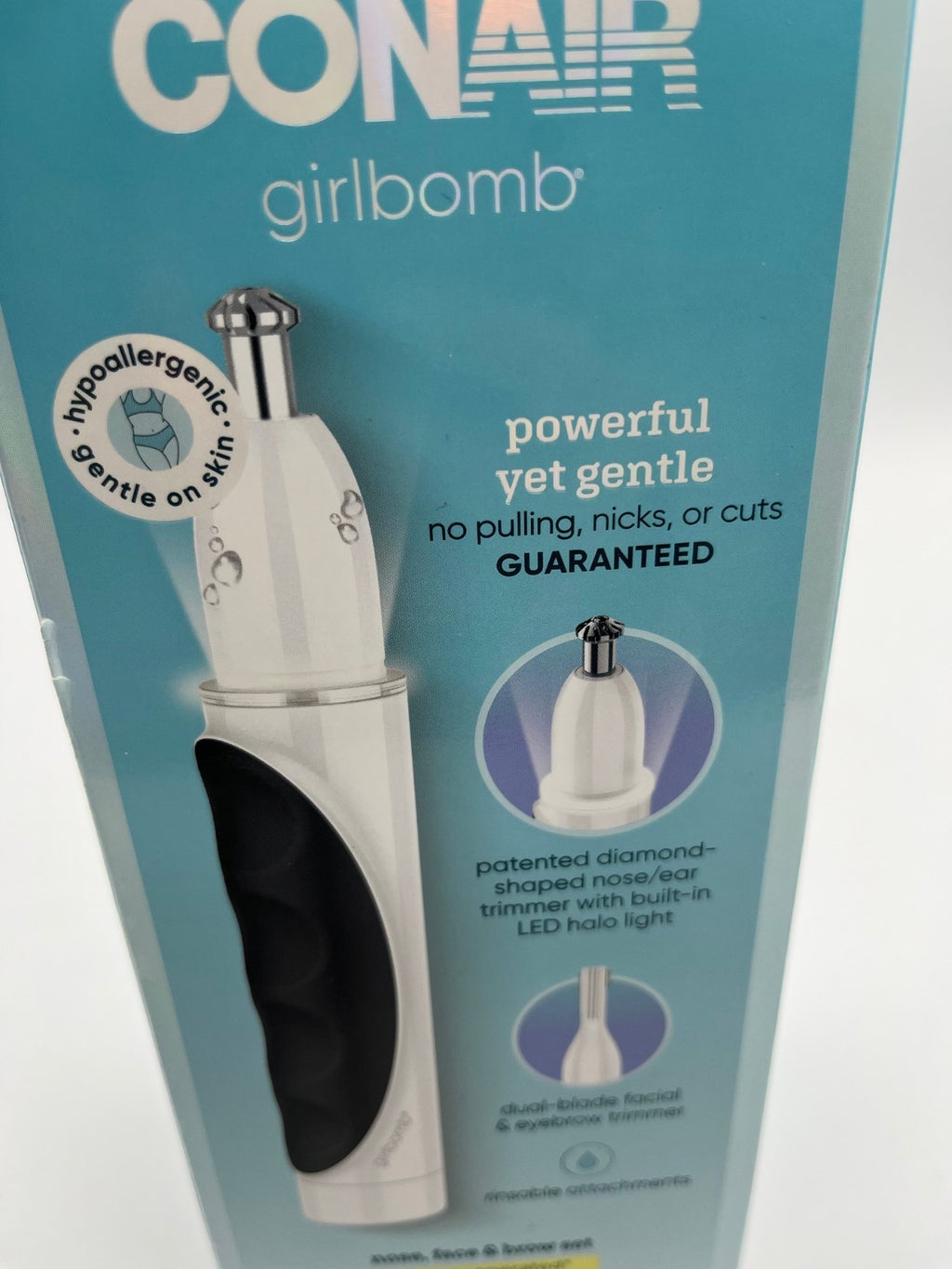 Conair Girlbomb Nose Face and Eyebrow Trimmer, Gentle Facial No Cuts, Brand New