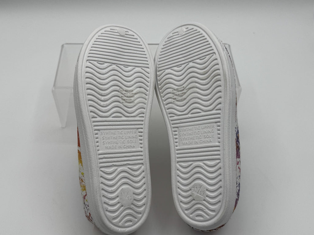 Bebe Water Shoes Rainbow Paint Splatter Girls Size 11-12, Beach, Pool Shoes NWOT