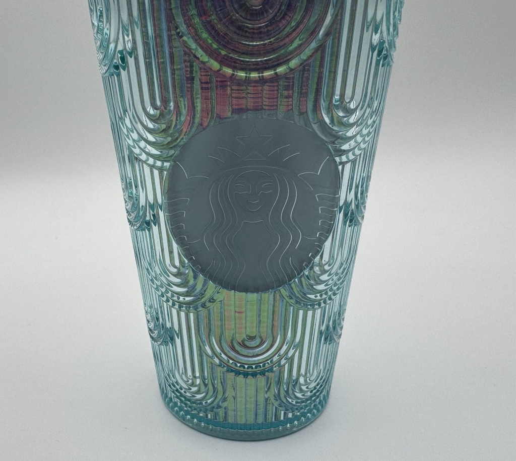 Starbucks 2022 Mermaid Iridescent Scale Wave Cup 16 oz Tumbler NEW Glitter Straw