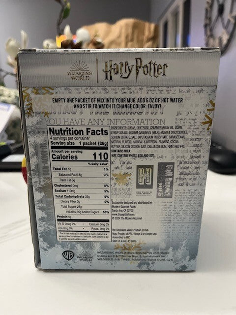 Wizarding World Harry Potter Mug With 4 Color Changing Hot Chocolate Mixes,NIB
