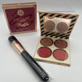 BH Cosmetics Chocolate Cherry Truffle 4 Color Blush Palette, w/ Brush, NEW