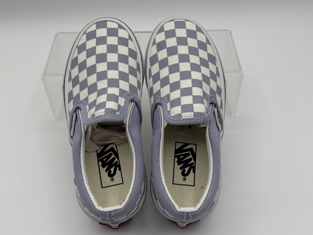 Vans Classic Slip-On Checkerboard Purple White Kids Unisex Size 11.5, NWOT