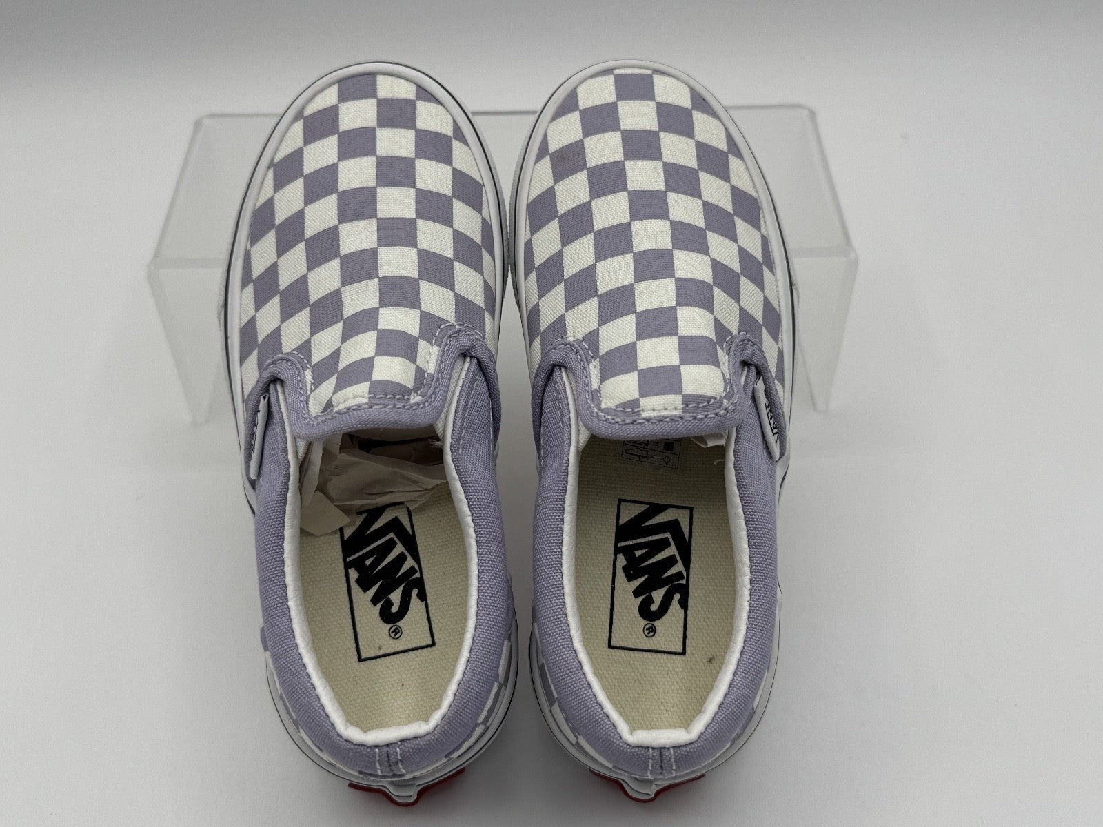 Vans Classic Slip-On Checkerboard Purple White Kids Unisex Size 11.5, NWOT
