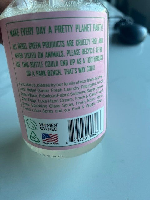Rebel Greens All Purpose Room Spray PINK LILAC 16 oz Sulfate Free, Vegan, NEW
