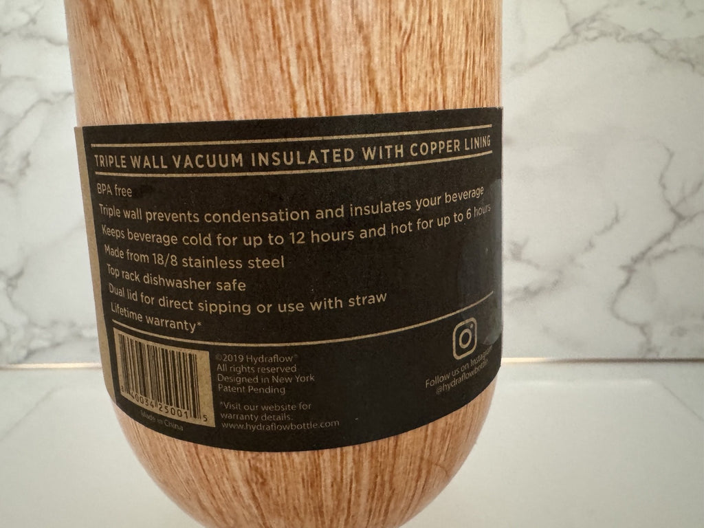 Hydraflow Soul 14 oz Wood Grain Insulated Soul Tumbler 12 Hour Hot and Cold, NEW