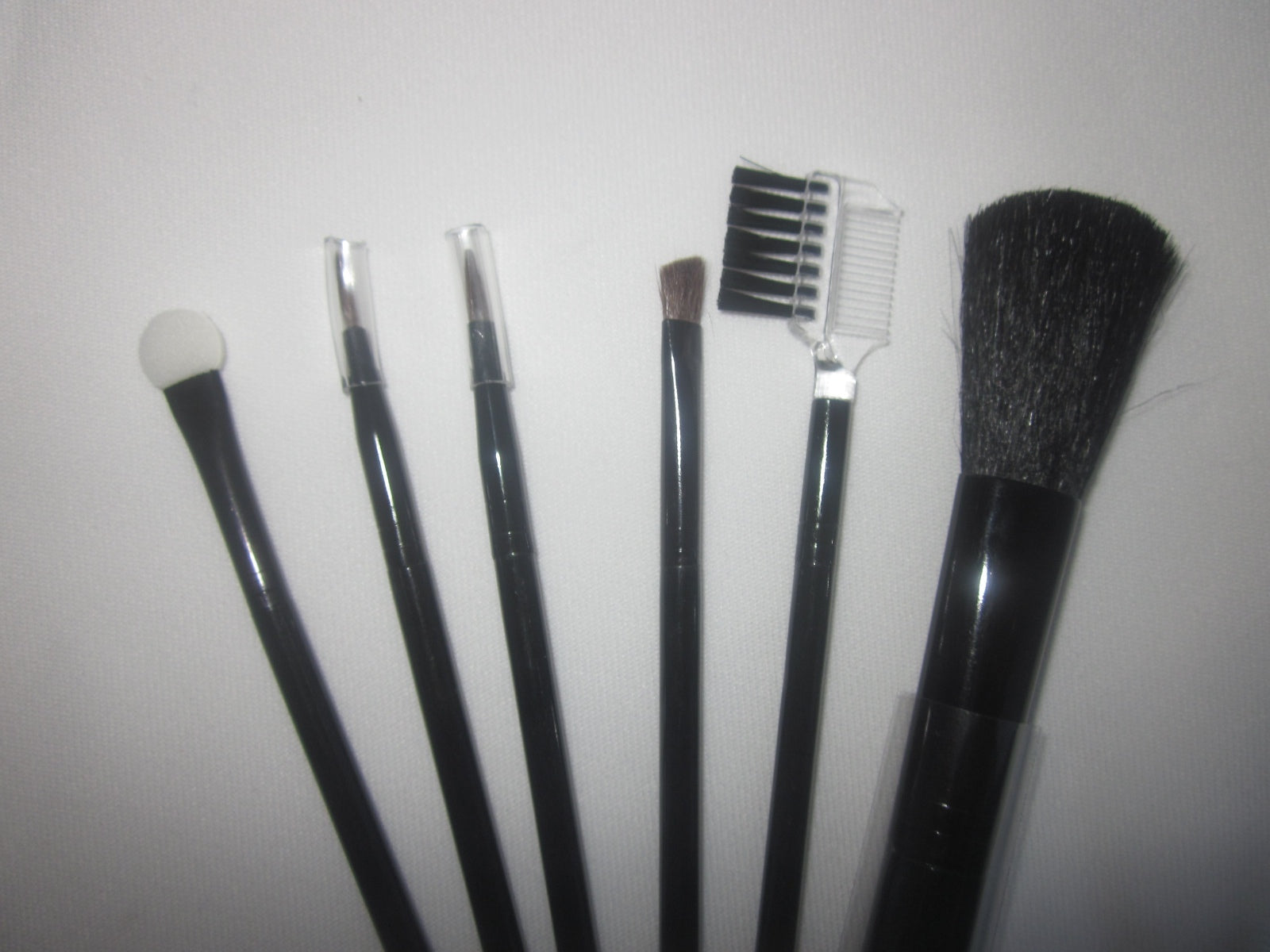New 6-Piece Makeup/Cosmetics Black Brush Starter Set Travel Brush Pouch,FreeShip
