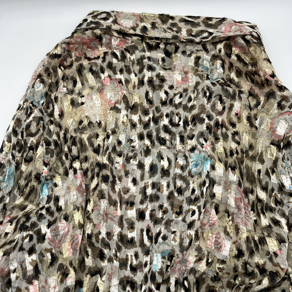 Ashley Stewart Plus Women's LIGHTWEIGHT Leopard ANIMAL PRINT Blouse 2XL Pre-own
