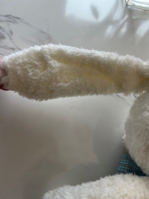 White Bunny Rabbit Plush Floppy Ears w/ bow tie, Stuffed Animal Toy PRE-OWNED