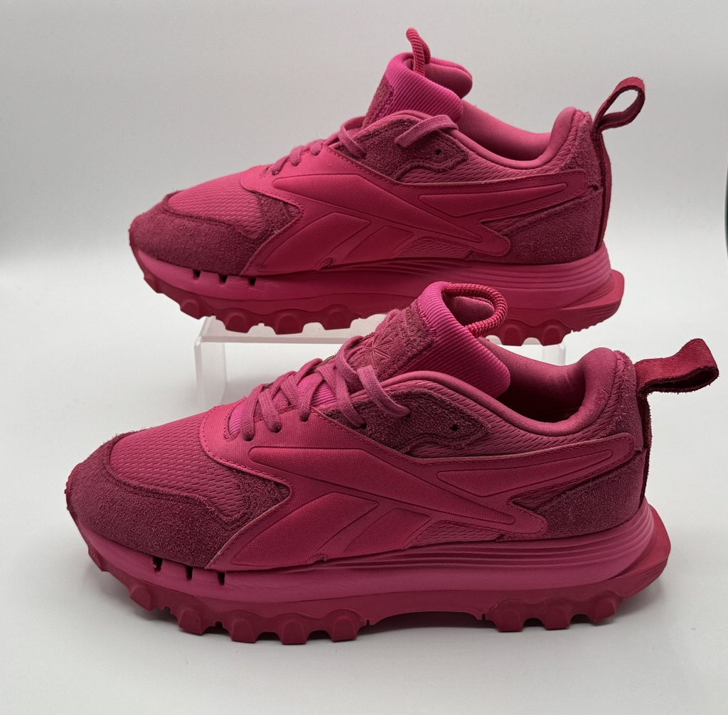 Reebok x Cardi B Classic Leather v2 Shoes Womens Size 8.5 Pink Athletic Trainers