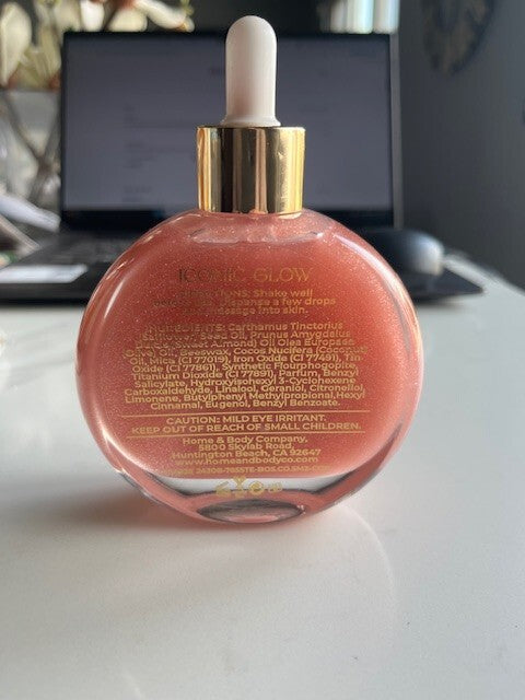 Soul Tree Essence ICONIC GLOW COCONUT ROSE OIL Body Shimmer Oil w/dropper  New