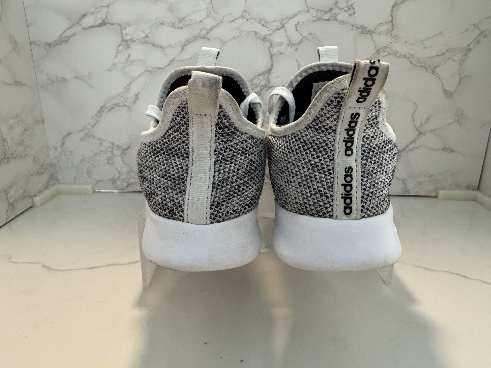 Adidas Cloudfoam Pure Comfort Running Shoe White & Black, Womens Size 6, Pre-own