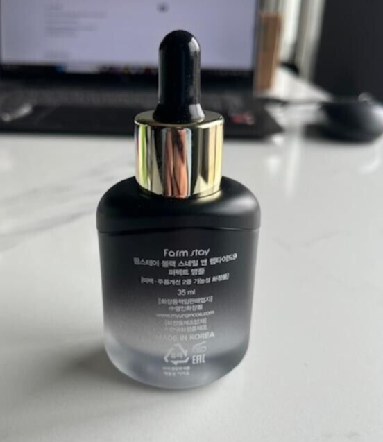 FarmStay KOREAN Black Snail & Peptide9 PERFECT AMPOULE Deep Replenishing Mucin