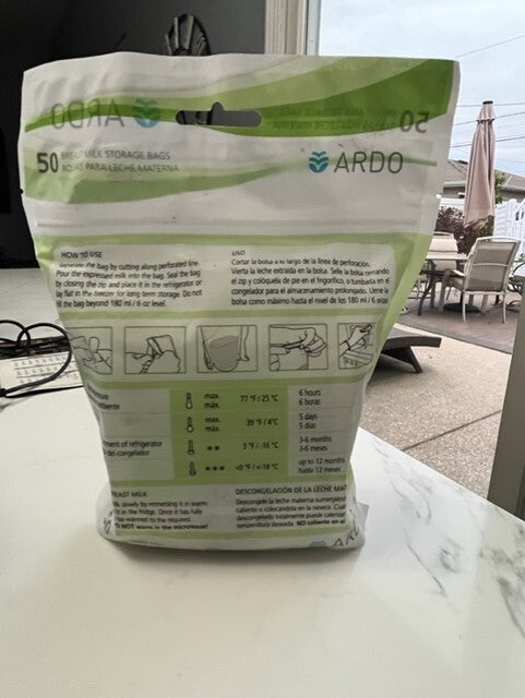 Ardo Medical Easy Store | 50 Breast Milk Storage Bags Pre-Sterilized NEW