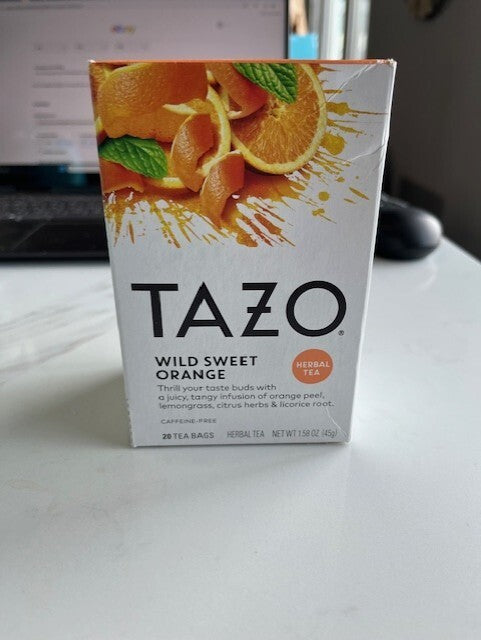 Tazo Wild Sweet Orange Tea 20ct Box HERBAL TEA, Caffeine Free, Exp. 4/25 SEALED