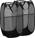 2 Packs Collapsible Pop up Laundry Bag Foldable Hamper Large Mesh Clothes Basket