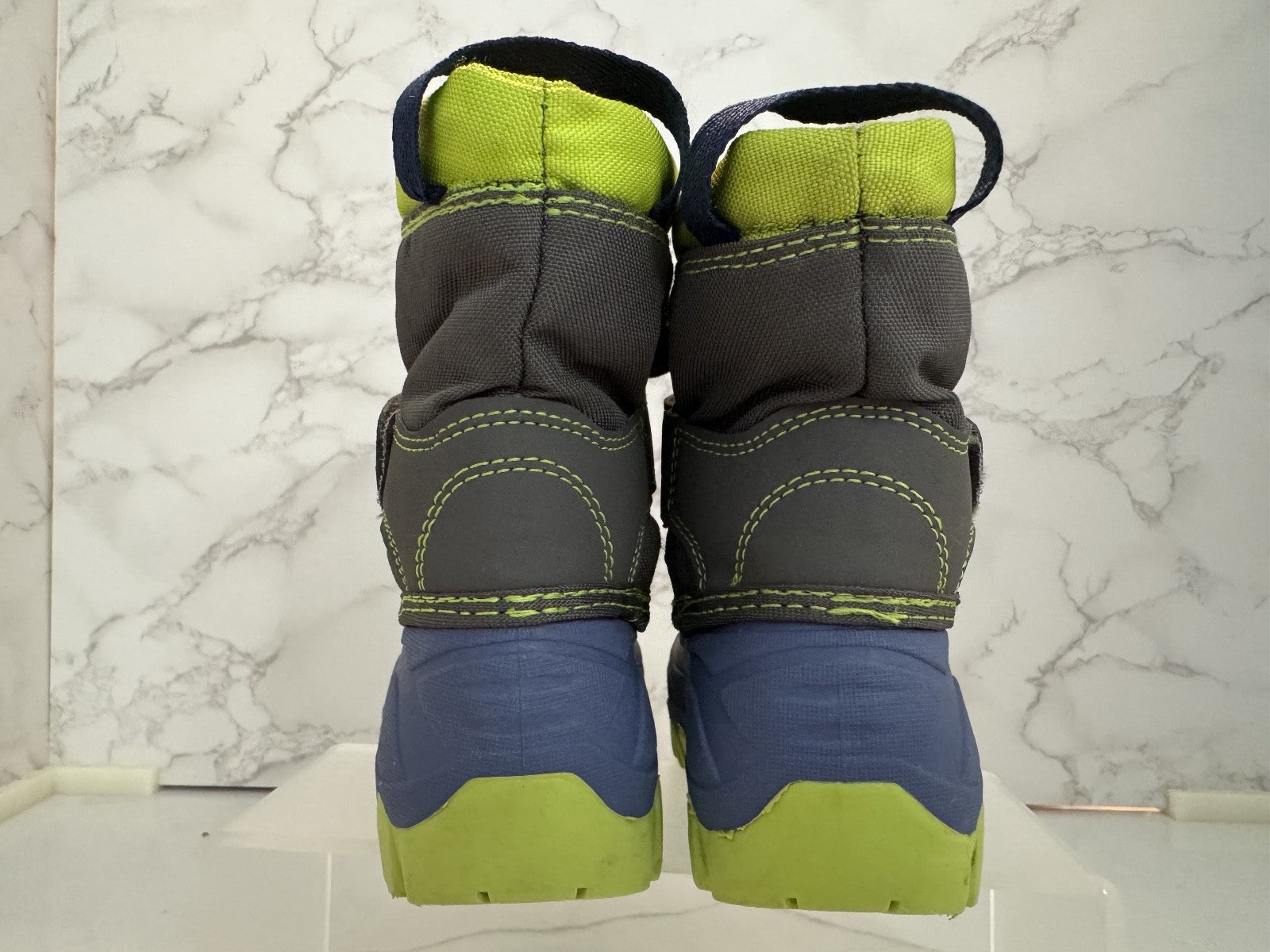 Cat & Jack Toddler Boys Sz 6 Monster Winter Snow Boots Thermolite Blue And Green