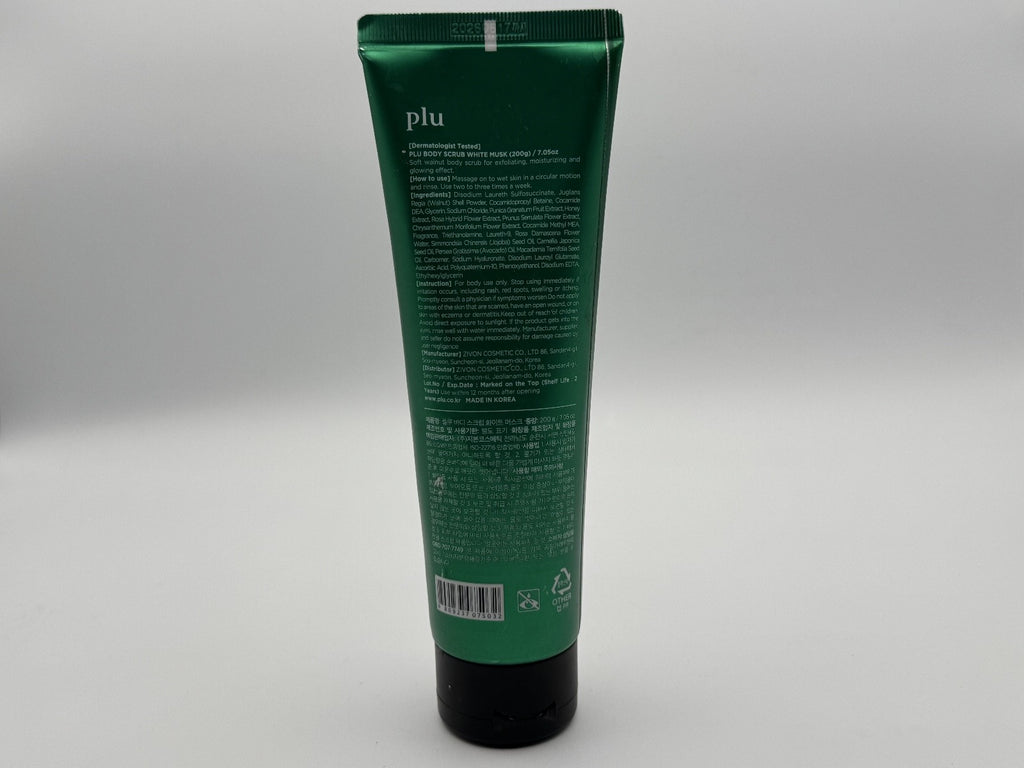 Plu Original White Musk Body Scrub, 3n1 Natural California Walnut Scrub, New