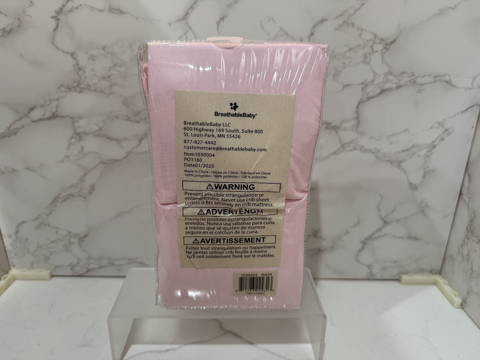 BreathableBaby All-in-One Fitted Sheet & Waterproof Cover Light Pink 2 Pack New