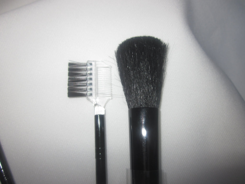 New 6-Piece Makeup/Cosmetics Black Brush Starter Set Travel Brush Pouch,FreeShip