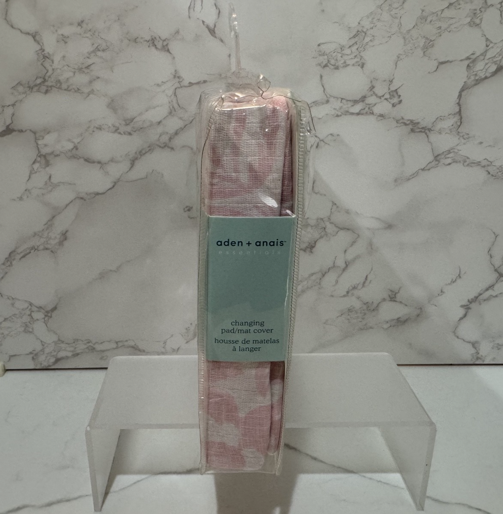 Aden + Anais Essentials Changing Pad / Mat Cover, Pink/White Flowers, New Sealed