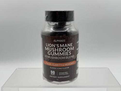 Alpha01 Lion's Mane Mushroom Gummies, 10 Mushroom Blend, 90 caps. New Sealed