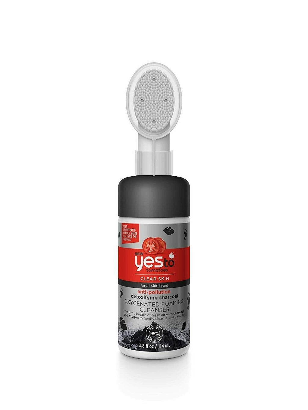 Yes To Tomatoes Clear Skin Detoxifying Charcoal Oxygen Foaming Cleanser, 3.8 oz