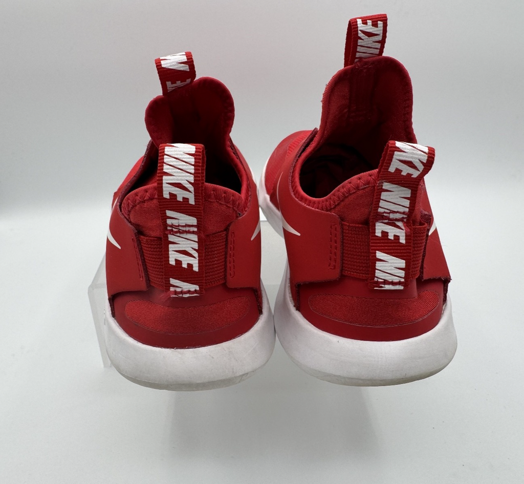 Nike Flex Runner Red/White Kids Slip on Shoes - Gym Shoe Sports Sz 5.5, pre-own