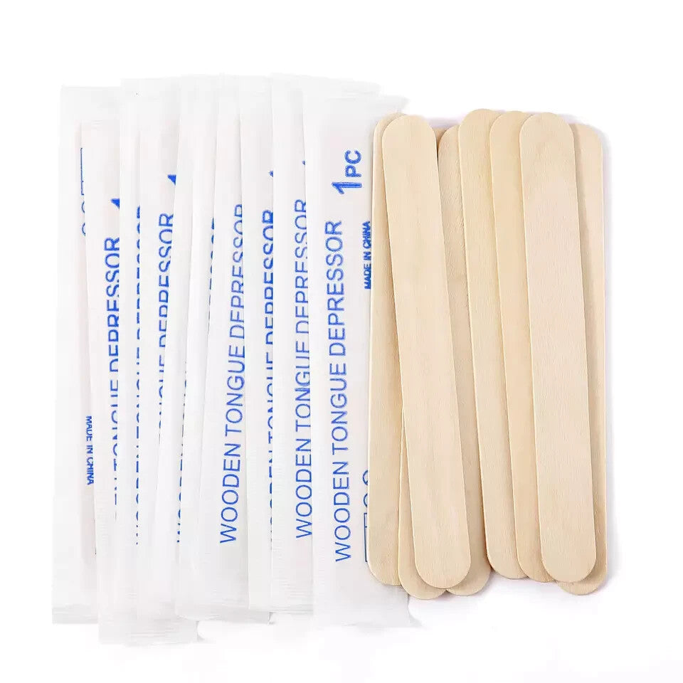 JMU Sterile Wooden Tongue Depressor 6'' Waxing Spatula/craft Stick Craft 100 pc.