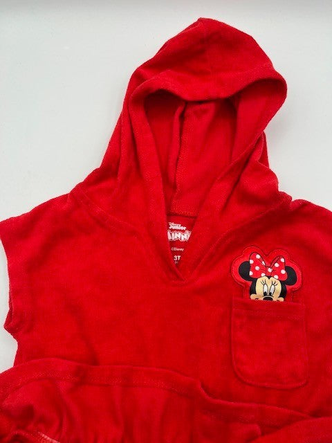 DISNEY JUNIOR Minnie Mouse One Piece Cover Up Pool Terry Cloth 3T, Pre-owned