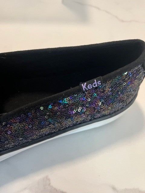Keds Women's Double Decker Slip-on Sequin Sneak Dream Foam Foot Bed Size 7, NWOB