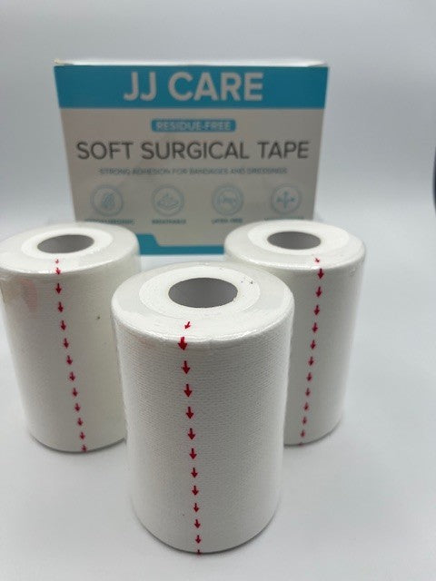 3 pk.- JJ CARE Soft Surgical Tape 4 x 10 Yards Soft Cloth Medical Latex Free NEW