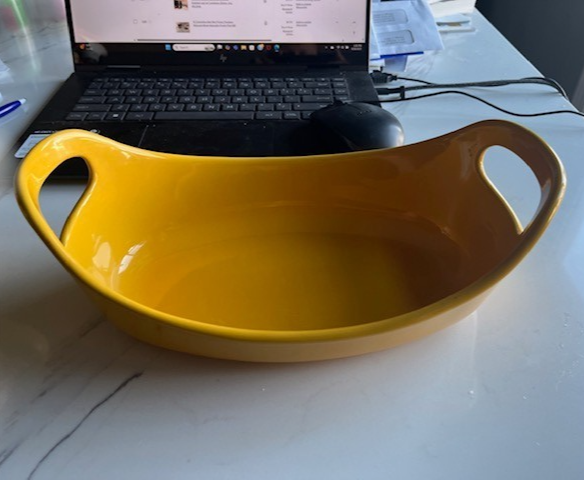 Rachel Ray Casserole Oval 1.25 Qt Golden Yellow Bakeware Stoneware Cassic w/hand