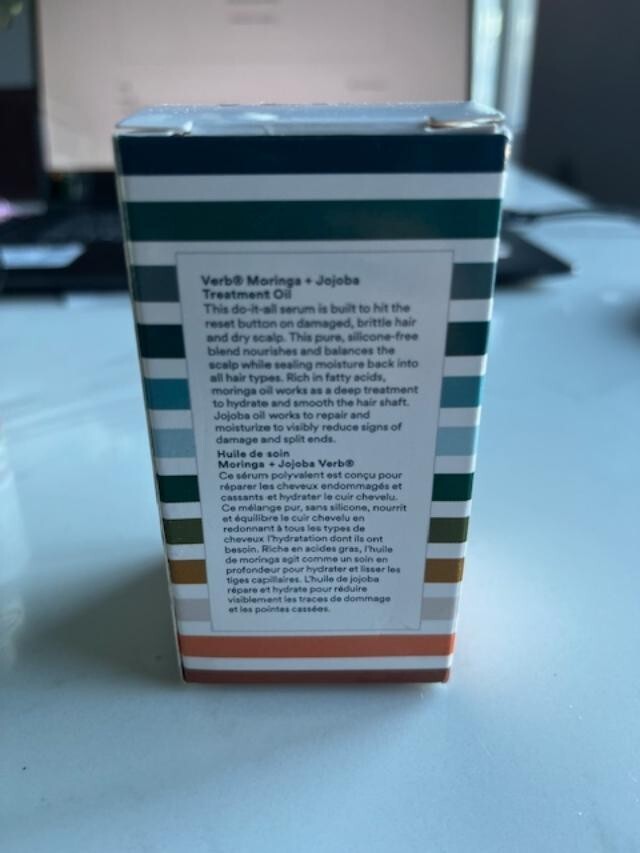 Verb Moringa + Jojoba Hydrate Nourish Treatment Oil - 1 oz Repair, Natural NIB