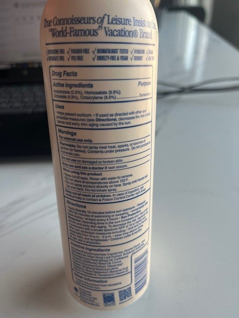 Vacation Classic Broad Spectrum Sunscreen Spray  SPF 50  6 oz  Water Res. 05/26