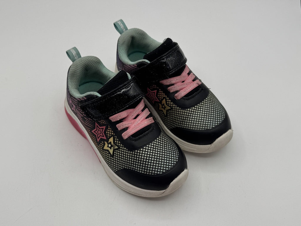 Athletic Works Toddler Girl Star Light Up Sneakers Size 9 with lights, Pre-owned