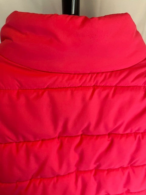PUMA Girls Quilted Vest Size 7/8Puffer Vest Full Zip Bright Hot Pink w/Pockets
