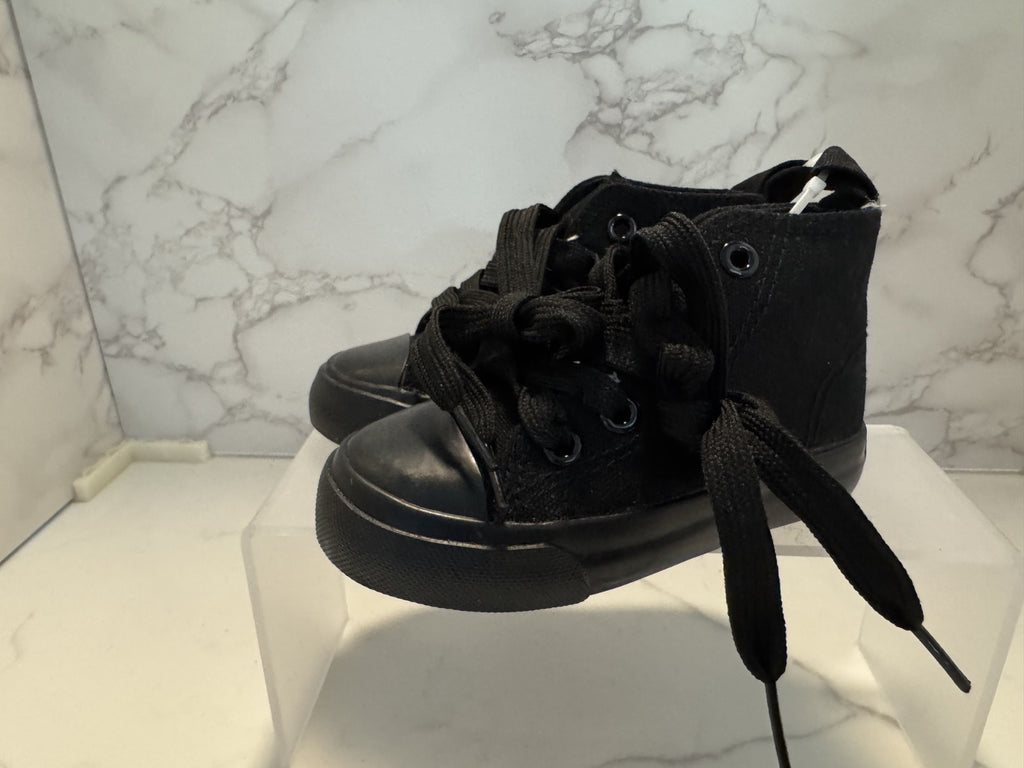 ZOOGS Fashion High-Top Canvas Sneakers Black Toddler Size 5T, Unisex, Brand New