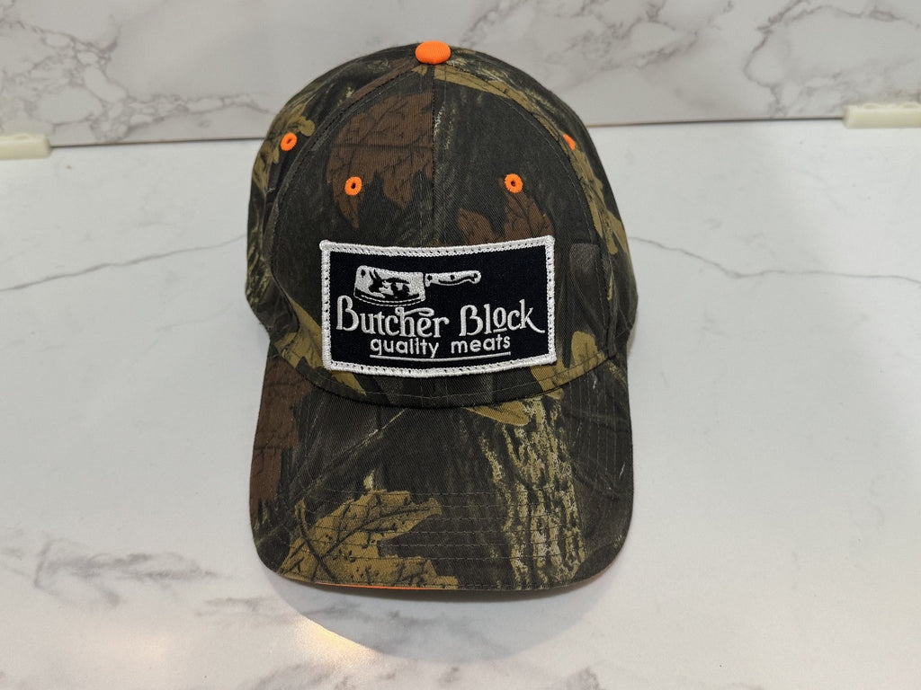 Butcher Block Quality Meats Camouflage Trucker Hat, Unisex, Adjustable, One Size